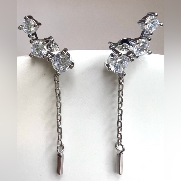 Elegant Earrings with Threader Tassel Chain - Picture 2 of 4